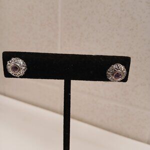 Or Paz Lace Textured Gemstone Stud Earrings